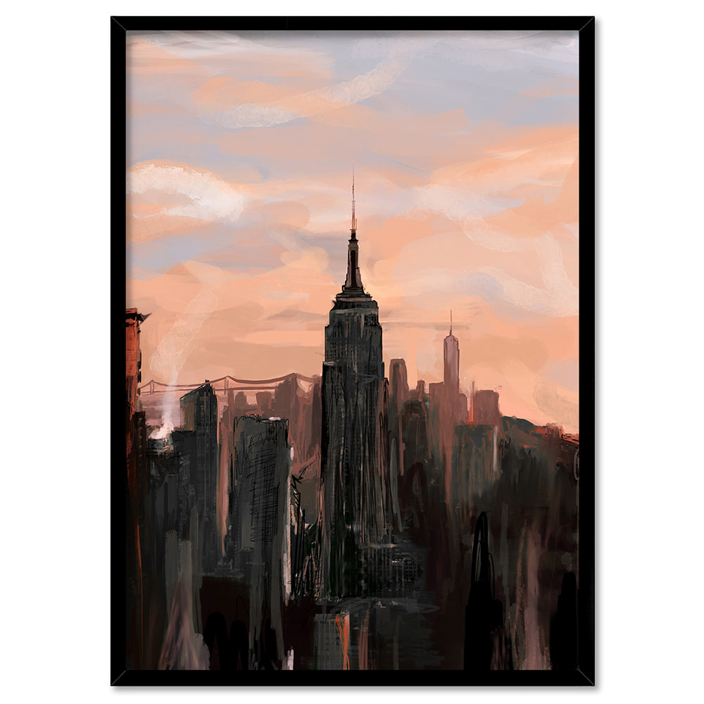 New York Vibe - Art Print by Nicole Schafter, Poster, Stretched Canvas, or Framed Wall Art Print, shown in a black frame