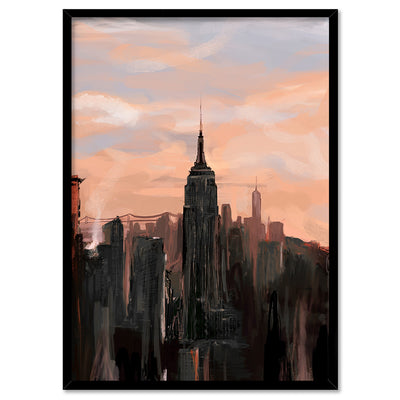 New York Vibe - Art Print by Nicole Schafter, Poster, Stretched Canvas, or Framed Wall Art Print, shown in a black frame