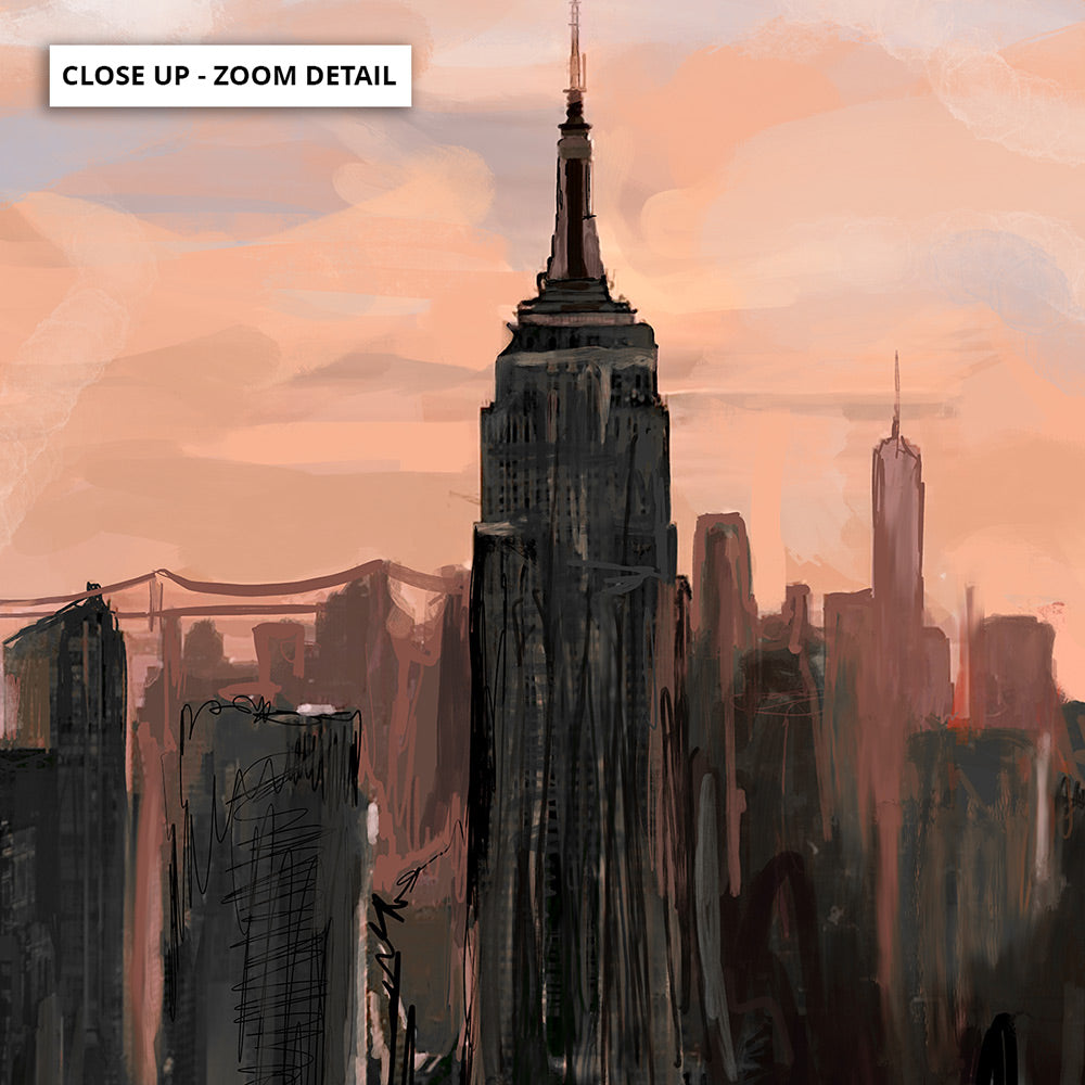 New York Vibe - Art Print by Nicole Schafter, Poster, Stretched Canvas or Framed Wall Art, Close up View of Print Resolution