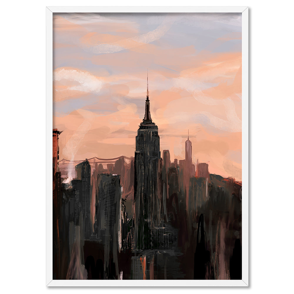 New York Vibe - Art Print by Nicole Schafter, Poster, Stretched Canvas, or Framed Wall Art Print, shown in a white frame