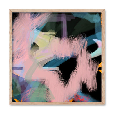 Rad Times - Sqaure Art Print by Nicole Schafter, Poster, Stretched Canvas, or Framed Wall Art Print, shown in a natural timber frame