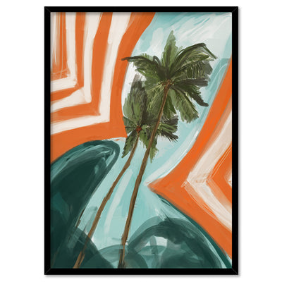 Run to Paradise - Art Print by Nicole Schafter, Poster, Stretched Canvas, or Framed Wall Art Print, shown in a black frame