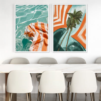 Run to Paradise - Art Print by Nicole Schafter, Poster, Stretched Canvas or Framed Wall Art, shown framed in a home interior space