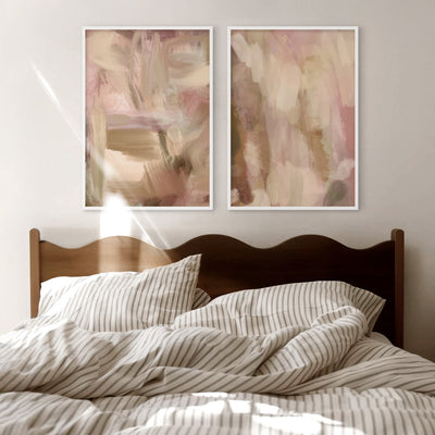 Sand and Rose II - Art Print by Nicole Schafter, Poster, Stretched Canvas or Framed Wall Art, shown framed in a home interior space