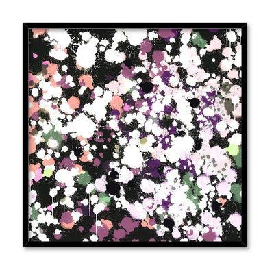 Scatterdance I - Square Art Print by Nicole Schafter, Poster, Stretched Canvas, or Framed Wall Art Print, shown in a black frame