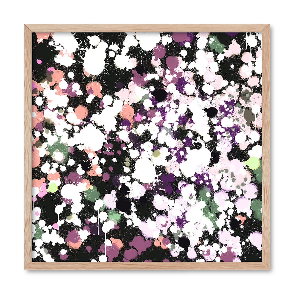 Scatterdance I - Square Art Print by Nicole Schafter, Poster, Stretched Canvas, or Framed Wall Art Print, shown in a natural timber frame