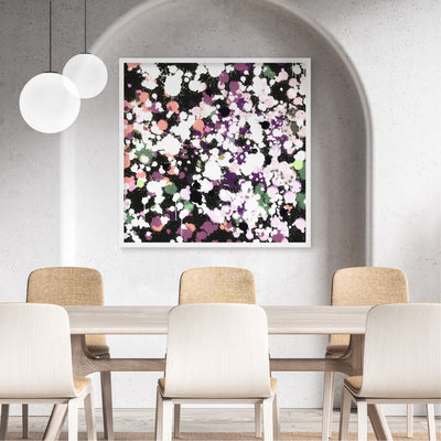Scatterdance I - Square Art Print by Nicole Schafter, Poster, Stretched Canvas or Framed Wall Art Prints, shown framed in a room