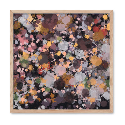 Scatterdance II - Square Art Print by Nicole Schafter, Poster, Stretched Canvas, or Framed Wall Art Print, shown in a natural timber frame