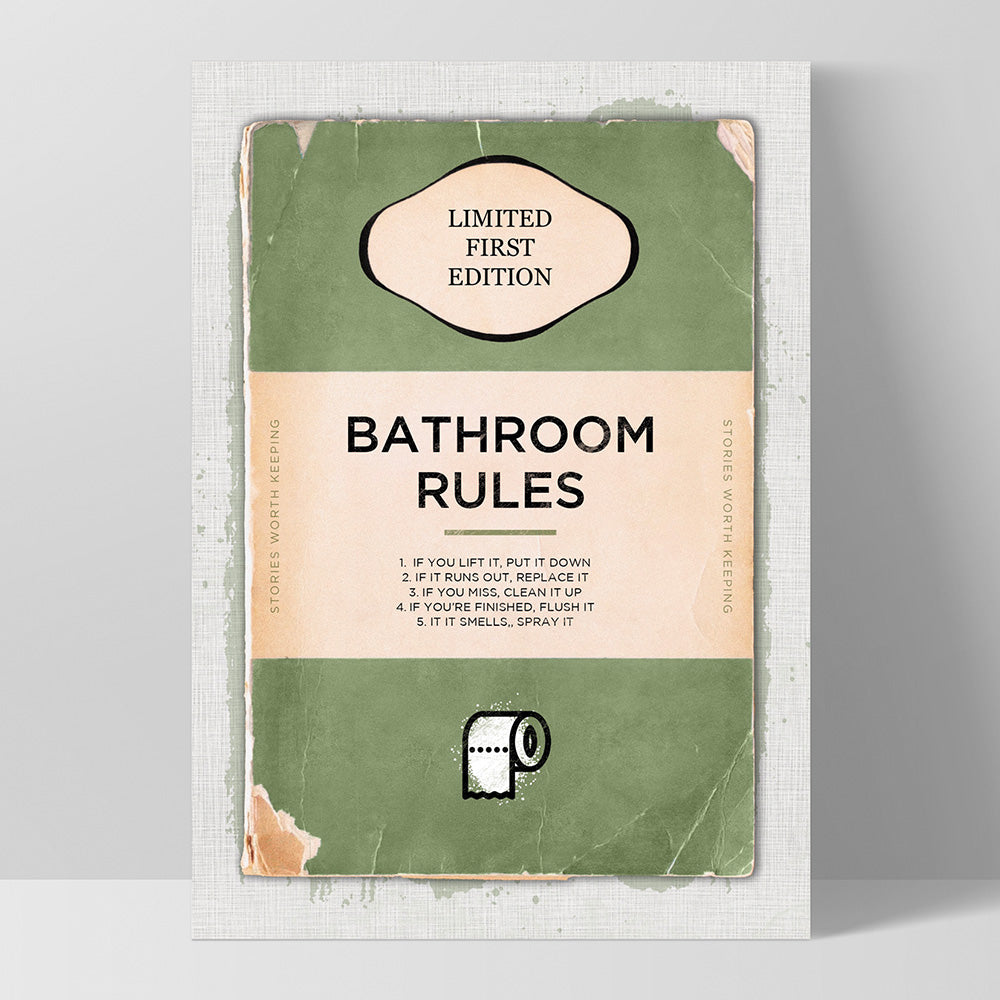 Custom Vintage Book Cover - Art Print, Poster, Stretched Canvas, or Framed Wall Art Print, shown as a stretched canvas or poster without a frame