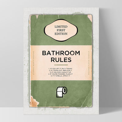 Custom Vintage Book Cover - Art Print, Poster, Stretched Canvas, or Framed Wall Art Print, shown as a stretched canvas or poster without a frame