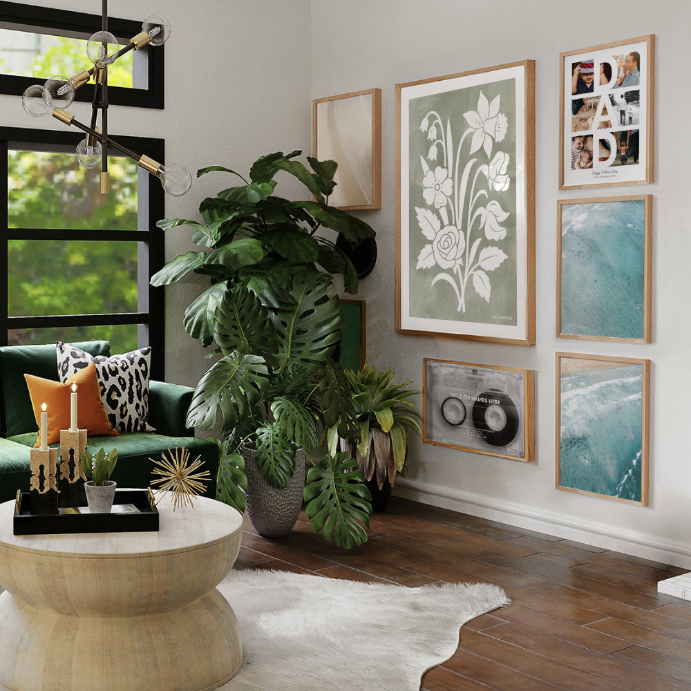 Custom Fathers Day Photo Collage - Art Print, Poster, Stretched Canvas or Framed Wall Art, Close up View of Print Resolution