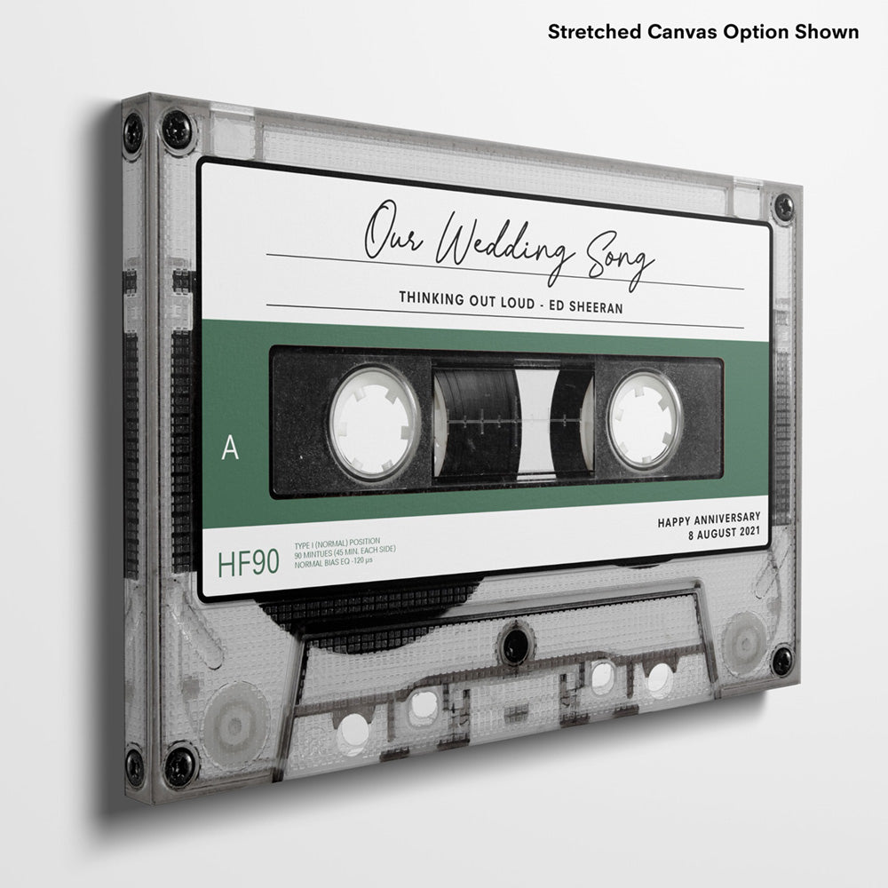 Custom Cassette Tape | Retro - Art Print, Poster, Stretched Canvas or Framed Wall Art, Close up View of Print Resolution