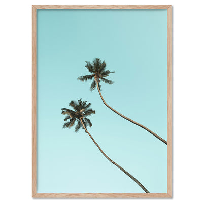Twim Palms - Art Print, Poster, Stretched Canvas, or Framed Wall Art Print, shown in a natural timber frame