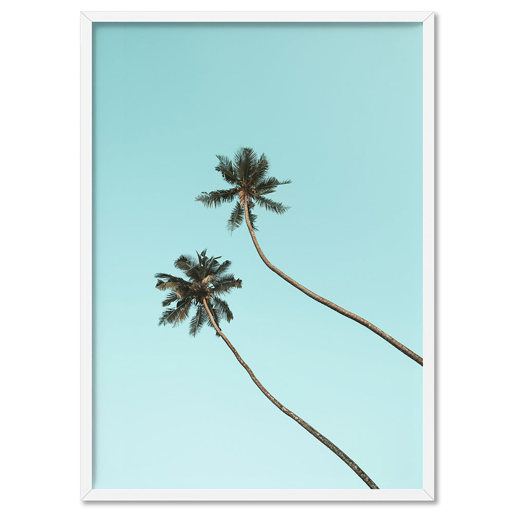 Twim Palms - Art Print, Poster, Stretched Canvas, or Framed Wall Art Print, shown in a white frame