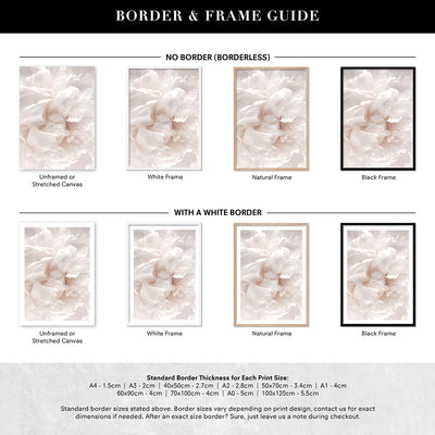 Peony Dance I - Art Print, Poster, Stretched Canvas or Framed Wall Art, Showing White , Black, Natural Frame Colours, No Frame (Unframed) or Stretched Canvas, and With or Without White Borders