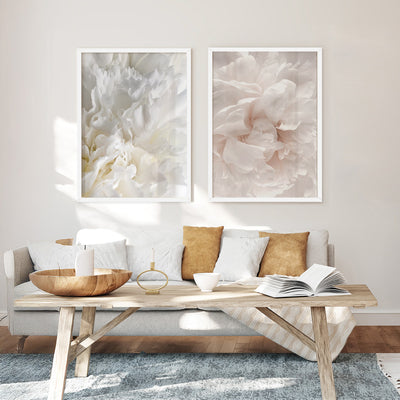 Chrysanthemum Dance I - Art Print, Poster, Stretched Canvas or Framed Wall Art, shown framed in a home interior space