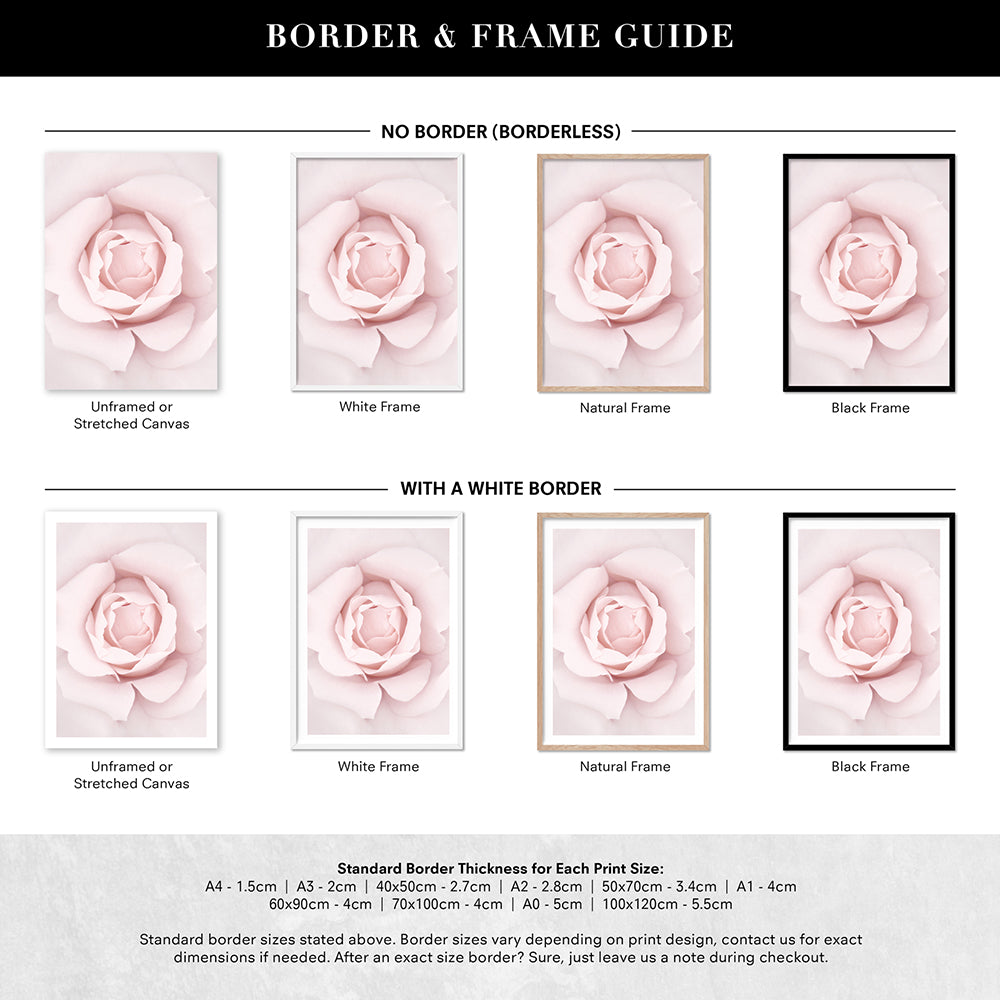 Rose Dance I - Art Print, Poster, Stretched Canvas or Framed Wall Art, Showing White , Black, Natural Frame Colours, No Frame (Unframed) or Stretched Canvas, and With or Without White Borders