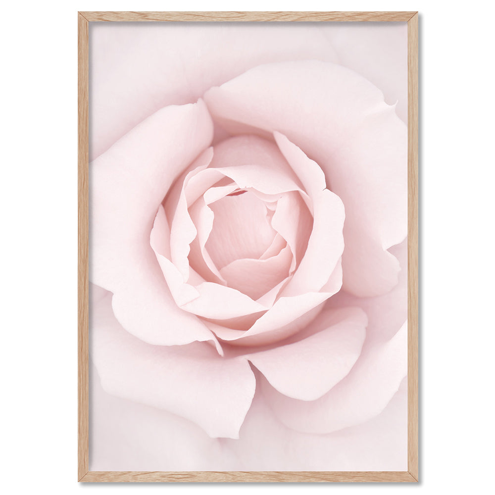Rose Dance I - Art Print, Poster, Stretched Canvas, or Framed Wall Art Print, shown in a natural timber frame