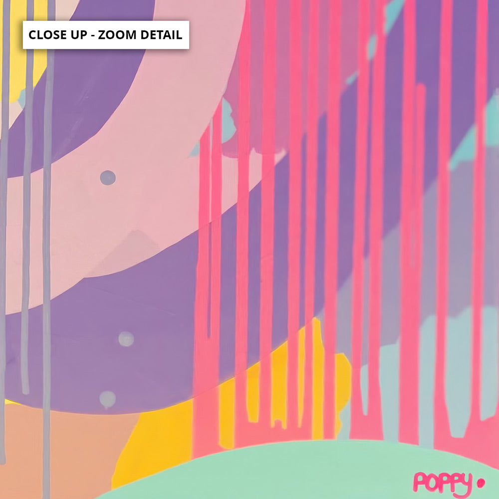 Strawberry Fizzer - Art Print by Poppy Key, Poster, Stretched Canvas or Framed Wall Art, Close up View of Print Resolution