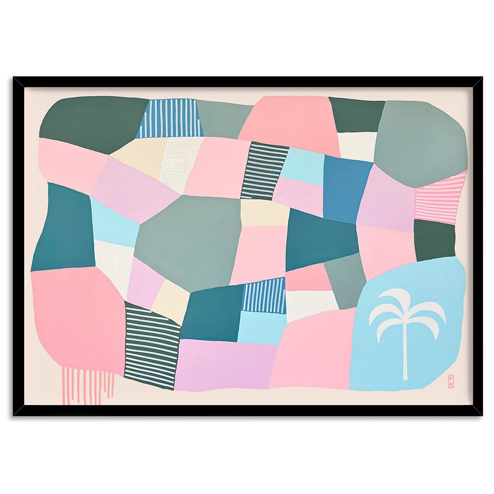 Bali Beach Days II - Art Print by Poppy Key, Poster, Stretched Canvas, or Framed Wall Art Print, shown in a black frame