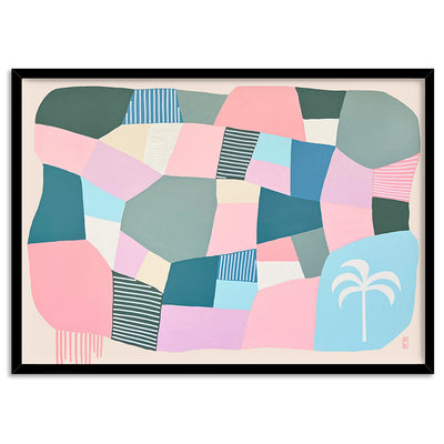 Bali Beach Days II - Art Print by Poppy Key, Poster, Stretched Canvas, or Framed Wall Art Print, shown in a black frame