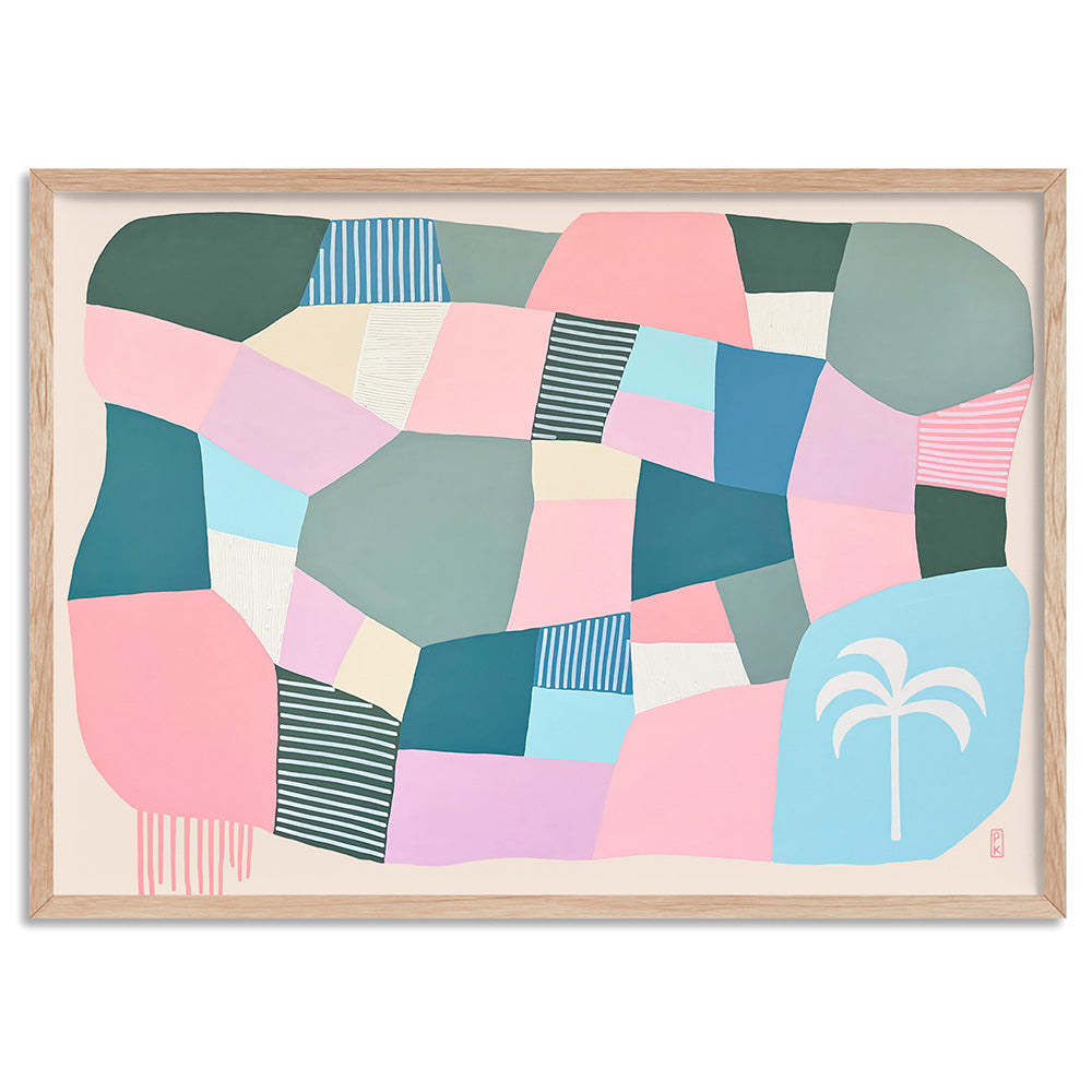 Bali Beach Days II - Art Print by Poppy Key, Poster, Stretched Canvas, or Framed Wall Art Print, shown in a natural timber frame