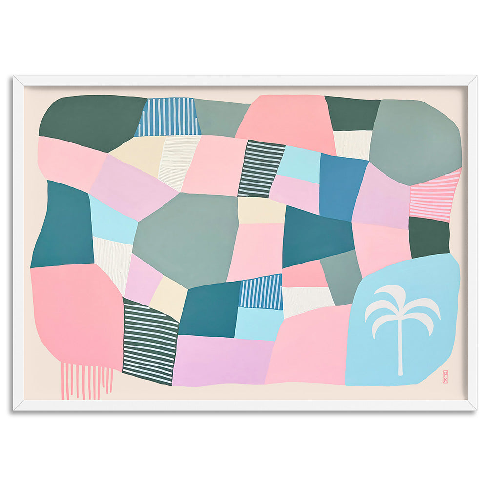 Bali Beach Days II - Art Print by Poppy Key, Poster, Stretched Canvas, or Framed Wall Art Print, shown in a white frame