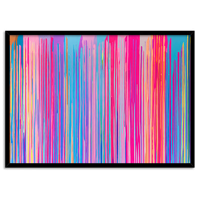 Electric Avenue - Art Print by Poppy Key, Poster, Stretched Canvas, or Framed Wall Art Print, shown in a black frame