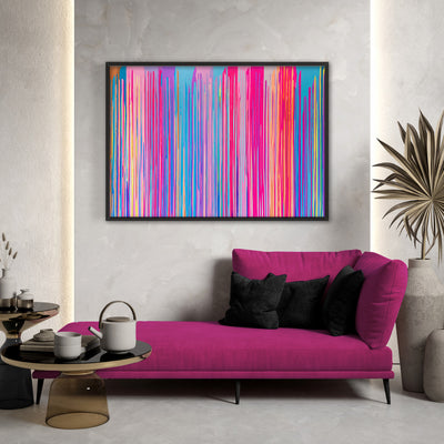 Electric Avenue - Art Print by Poppy Key, Poster, Stretched Canvas or Framed Wall Art Prints, shown framed in a room