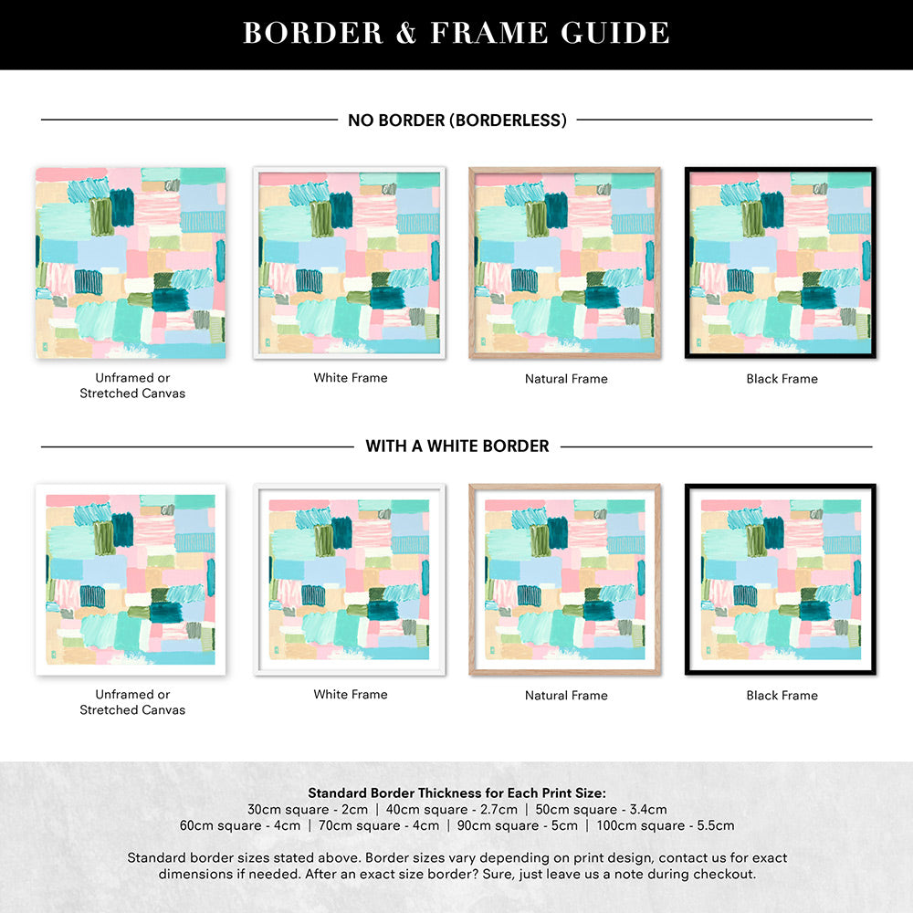 Bayside Beach Box I - Square Art Print by Poppy Key, Poster, Stretched Canvas or Framed Wall Art, Showing White , Black, Natural Frame Colours, No Frame (Unframed) or Stretched Canvas, and With or Without White Borders