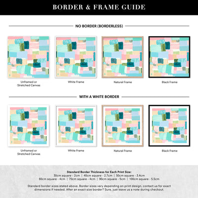 Bayside Beach Box I - Square Art Print by Poppy Key, Poster, Stretched Canvas or Framed Wall Art, Showing White , Black, Natural Frame Colours, No Frame (Unframed) or Stretched Canvas, and With or Without White Borders