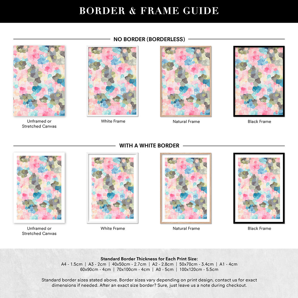 ield of Dreams - Art Print by Poppy Key, Poster, Stretched Canvas or Framed Wall Art, Showing White , Black, Natural Frame Colours, No Frame (Unframed) or Stretched Canvas, and With or Without White Borders