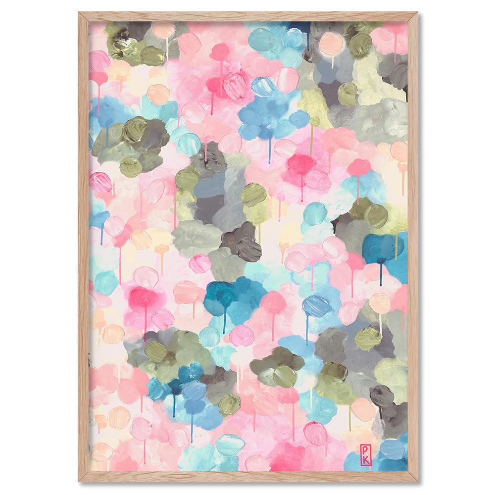 ield of Dreams - Art Print by Poppy Key, Poster, Stretched Canvas, or Framed Wall Art Print, shown in a natural timber frame