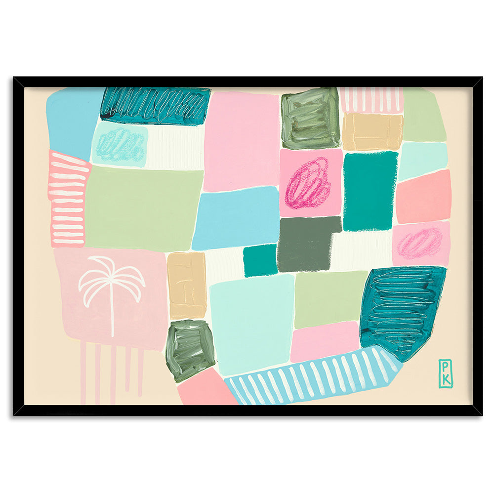 Salty Kisses I - Art Print by Poppy Key, Poster, Stretched Canvas, or Framed Wall Art Print, shown in a black frame