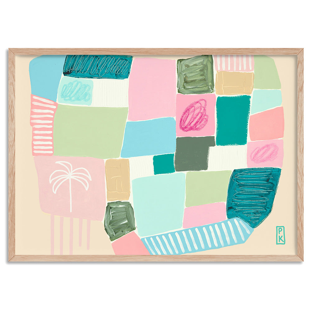 Salty Kisses I - Art Print by Poppy Key, Poster, Stretched Canvas, or Framed Wall Art Print, shown in a natural timber frame