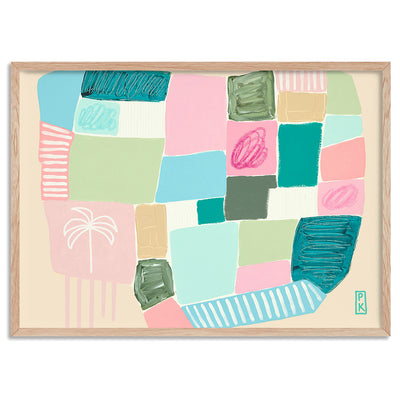 Salty Kisses I - Art Print by Poppy Key, Poster, Stretched Canvas, or Framed Wall Art Print, shown in a natural timber frame