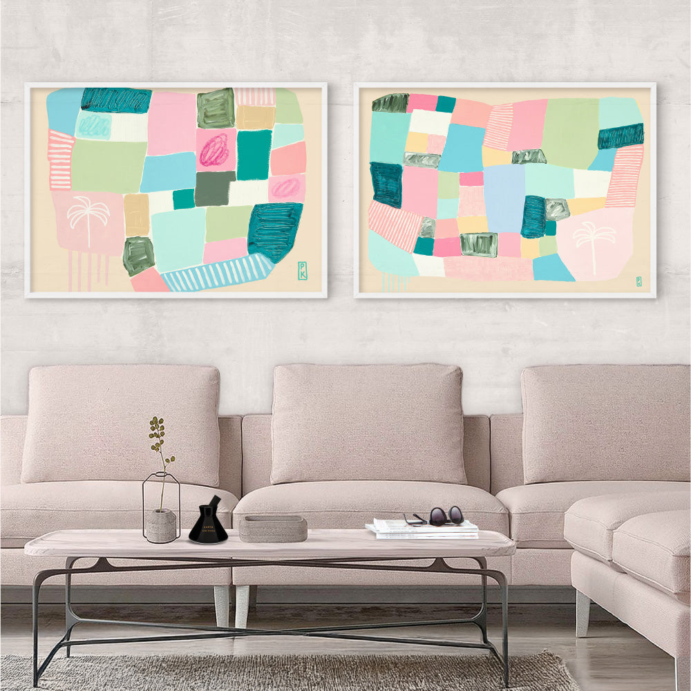 Salty Kisses I - Art Print by Poppy Key, Poster, Stretched Canvas or Framed Wall Art, shown framed in a home interior space