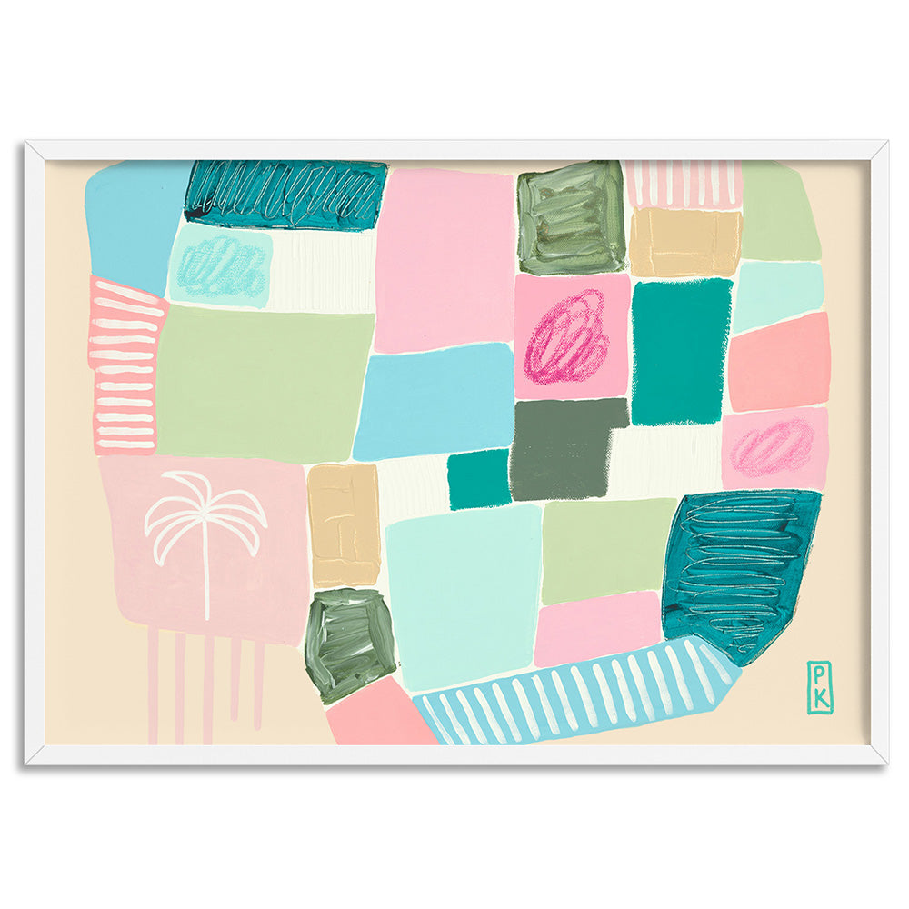 Salty Kisses I - Art Print by Poppy Key, Poster, Stretched Canvas, or Framed Wall Art Print, shown in a white frame