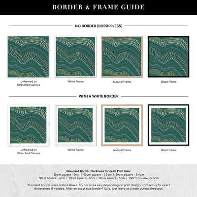 Bayi Wallan Heavy Rain Green - Square Art Print by Renee Molineaux, Poster, Stretched Canvas or Framed Wall Art, Showing White , Black, Natural Frame Colours, No Frame (Unframed) or Stretched Canvas, and With or Without White Borders