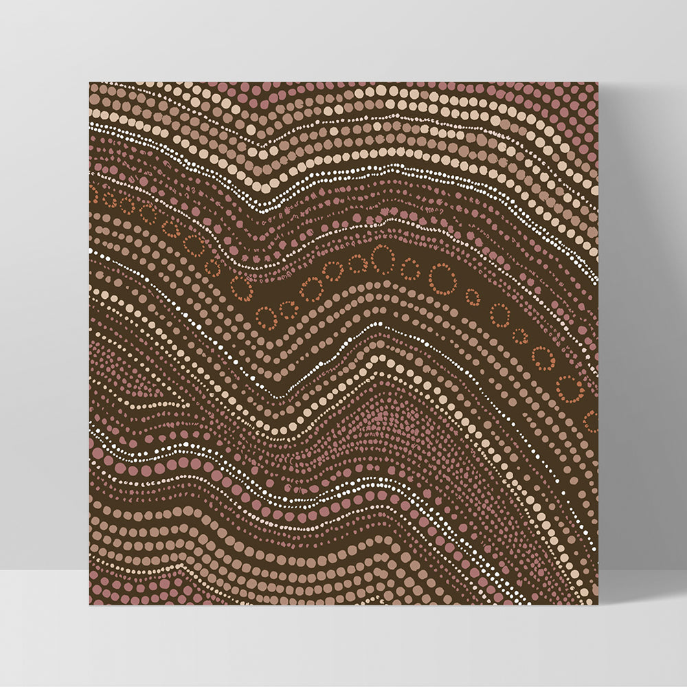 Bayi Wallan Heavy Rain Brown - Square Art Print by Renee Molineaux, Poster, Stretched Canvas, or Framed Wall Art Print, shown as a stretched canvas or poster without a frame