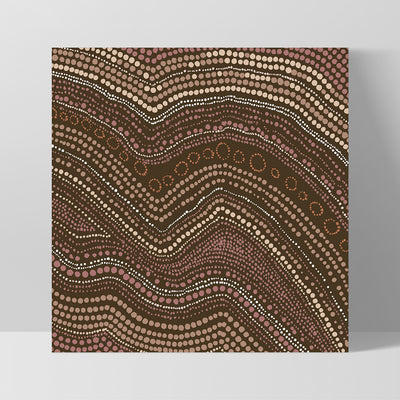 Bayi Wallan Heavy Rain Brown - Square Art Print by Renee Molineaux, Poster, Stretched Canvas, or Framed Wall Art Print, shown as a stretched canvas or poster without a frame
