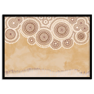 Ochre Sandstone Country - Art Print by Renee Molineaux, Poster, Stretched Canvas, or Framed Wall Art Print, shown in a black frame