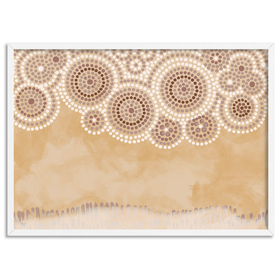 Ochre Sandstone Country - Art Print by Renee Molineaux, Poster, Stretched Canvas, or Framed Wall Art Print, shown in a white frame