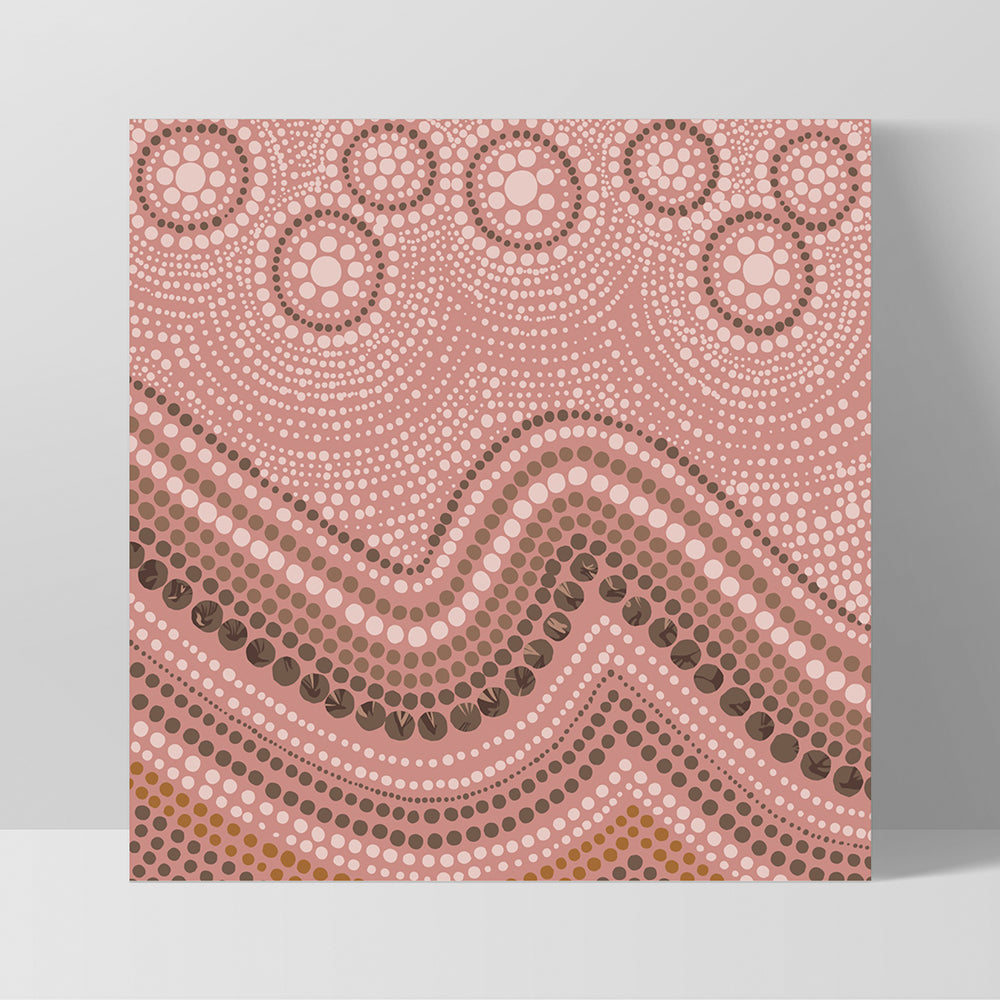 Saltwater Sky Pink - Square Art Print by Renee Molineaux, Poster, Stretched Canvas, or Framed Wall Art Print, shown as a stretched canvas or poster without a frame