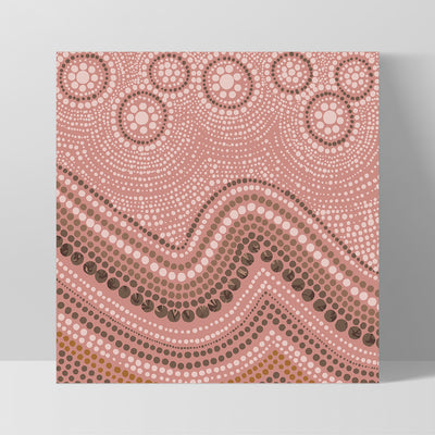 Saltwater Sky Pink - Square Art Print by Renee Molineaux, Poster, Stretched Canvas, or Framed Wall Art Print, shown as a stretched canvas or poster without a frame