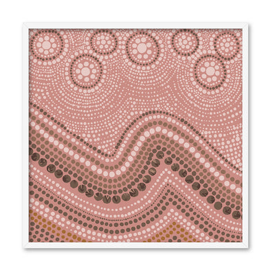 Saltwater Sky Pink - Square Art Print by Renee Molineaux, Poster, Stretched Canvas, or Framed Wall Art Print, shown in a white frame