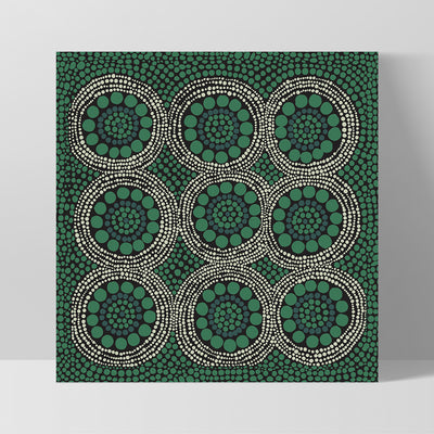 Wallan Rain Green - Square Art Print by Renee Molineaux, Poster, Stretched Canvas, or Framed Wall Art Print, shown as a stretched canvas or poster without a frame