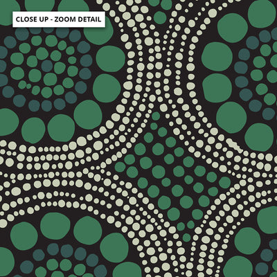 Wallan Rain Green - Square Art Print by Renee Molineaux, Poster, Stretched Canvas or Framed Wall Art, Close up View of Print Resolution