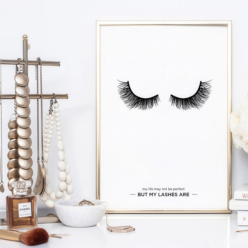 Perfect Eyelashes - Art Print, Poster, Stretched Canvas or Framed Wall Art Prints, shown framed in a room