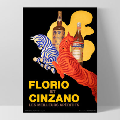 Cappiello | Florio Cinzano - Art Print, Poster, Stretched Canvas, or Framed Wall Art Print, shown as a stretched canvas or poster without a frame
